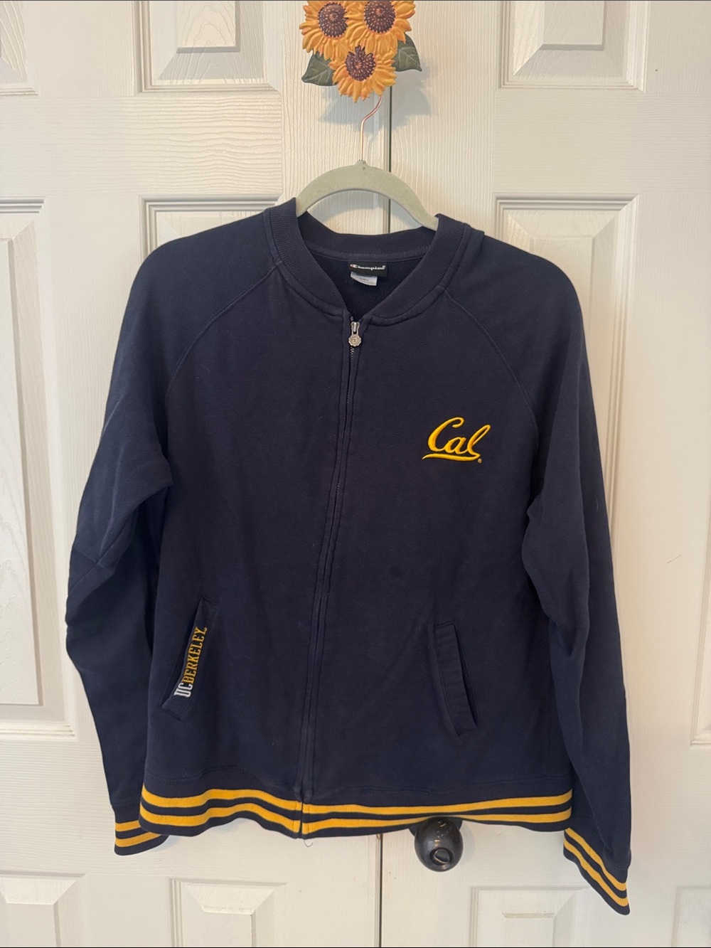 Vintage Champion Navy and Gold Cal Berkeley Varsity Zip Jacket